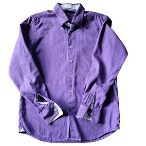 Robert Graham Boys 14 Purple Long Sleeve Button Up Dress Shirt